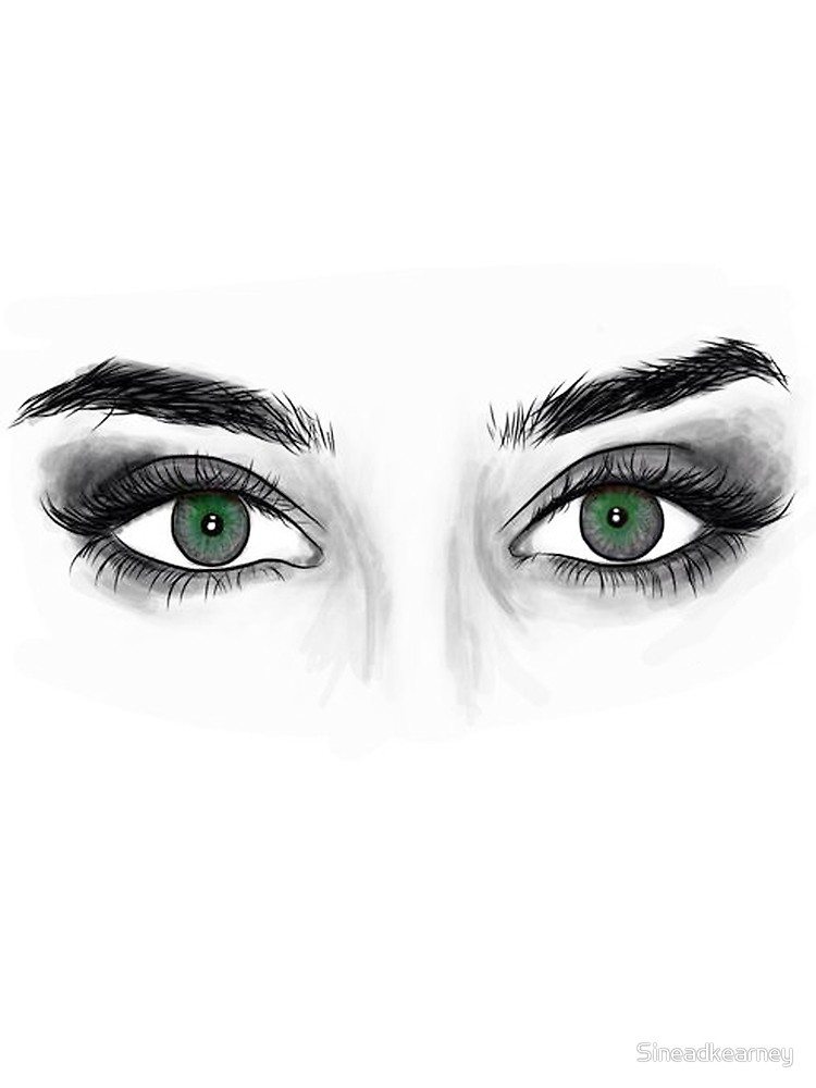 750x1000 green drawing green eye for free download - Green Eyes Drawing