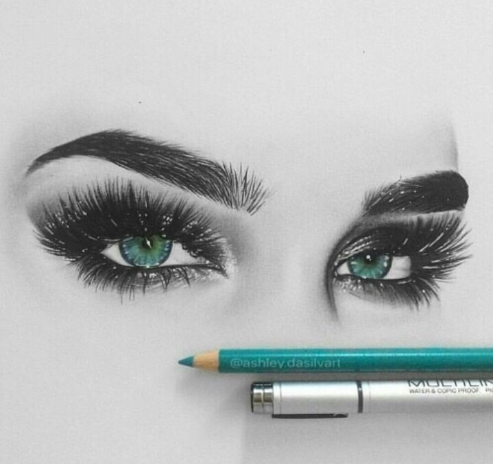 719x677 draw, eye, eye brow, eyes, green eyes - Green Eyes Drawing