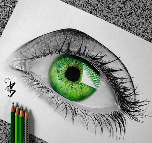 500x470 Green Eye Drawing Uploaded - Green Eyes Drawing