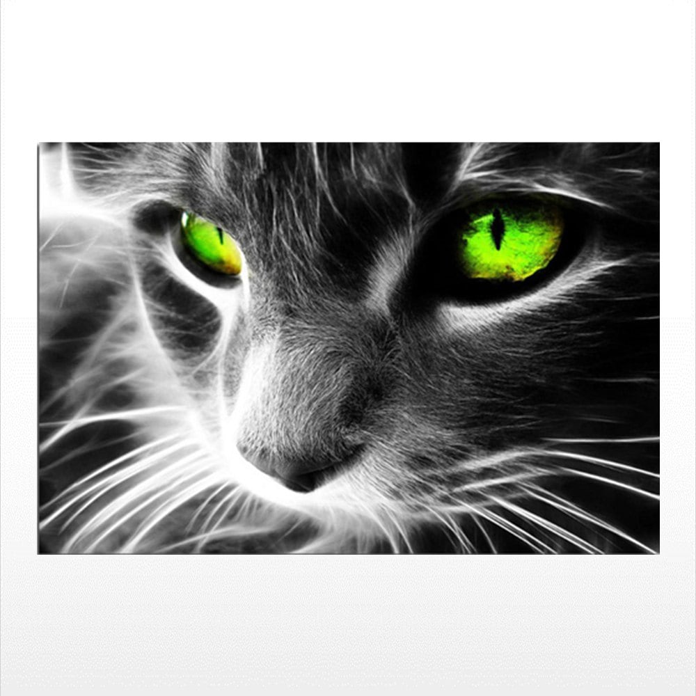 1000x1000 Naiyue Green Eyes Cat Print Draw Diamond Drawing - Green Eyes Drawing