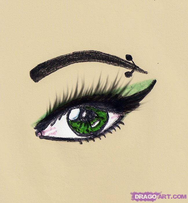 649x701 Drawing A Green Eye, Added - Green Eyes Drawing