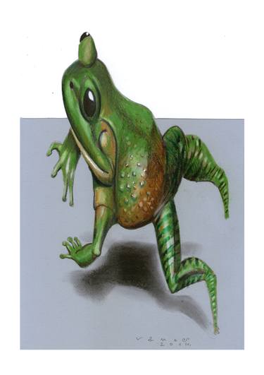 375x531 Green Frog Drawing - Green Frog Drawing