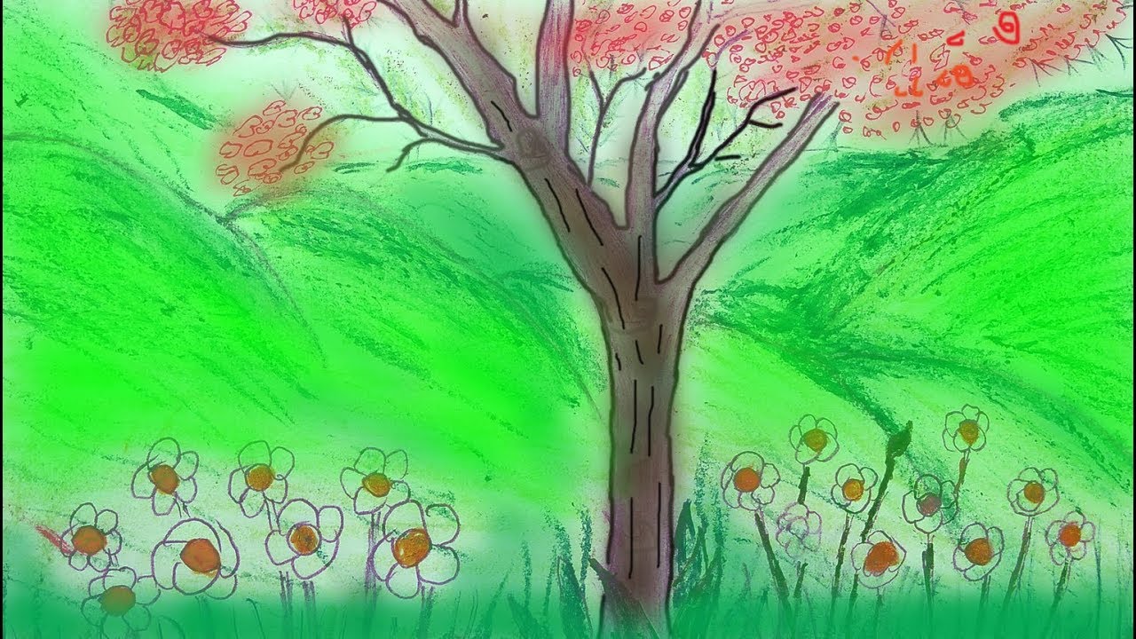 1280x720 How To Draw Paint Realistic Easy Green Grass Step - Green Grass Drawing