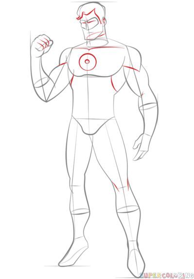 399x575 how to draw green lantern step - Green Lantern Drawing