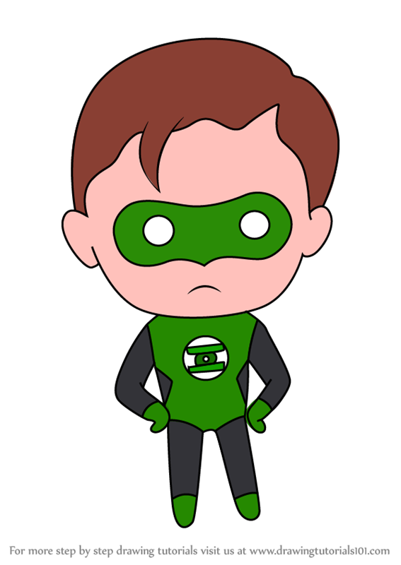 567x800 learn how to draw chibi green lantern - Green Lantern Drawing