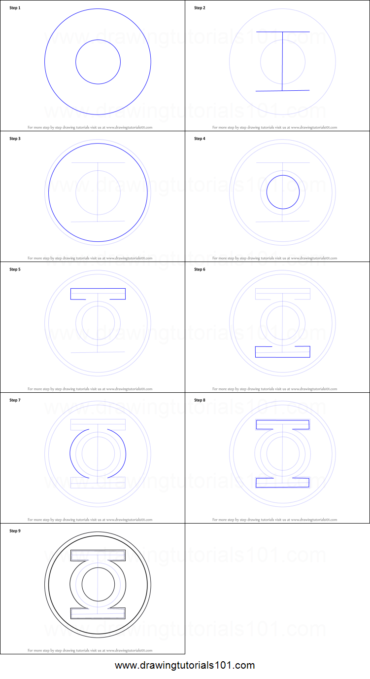 751x1376 how to draw green lantern logo printable step - Green Lantern Logo Drawing