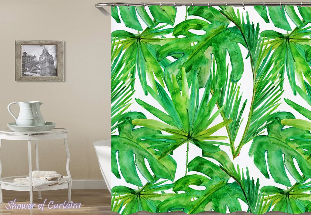 1024x707 shower curtains green leaves drawing shower of curtains - Green Leaf Drawing