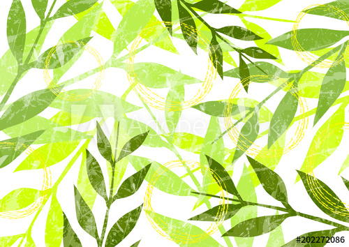 500x354 Abstract Green Leaves Drawing Paint Background - Green Leaf Drawing