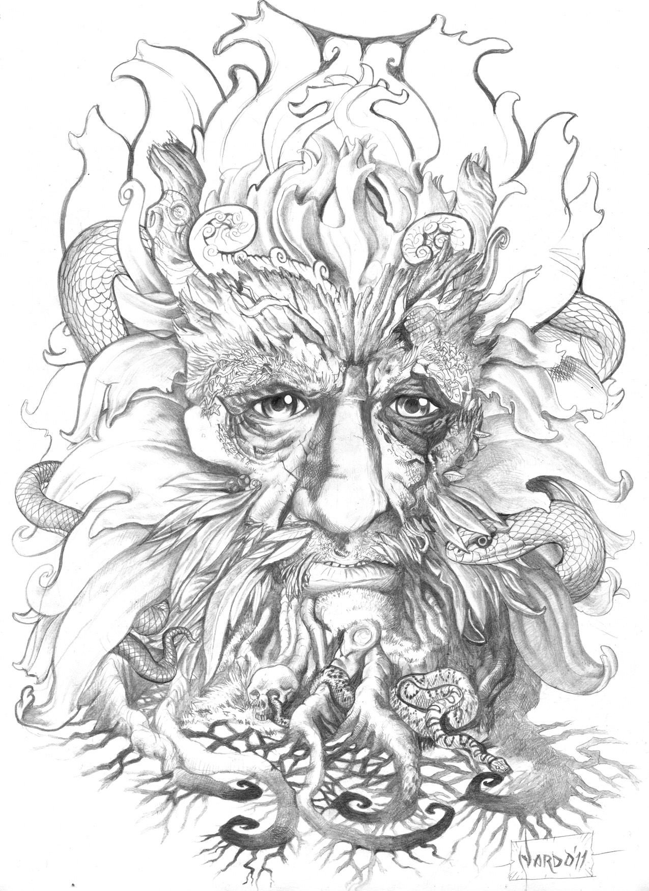 1275x1750 green man drawings the green man - Green Man Drawing
