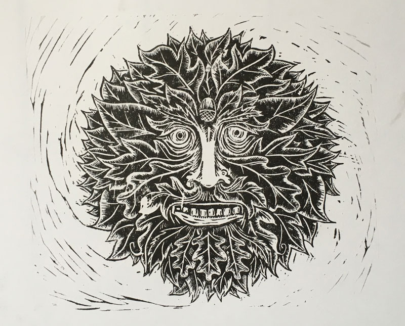 800x645 Greenman Portrait - Green Man Drawing