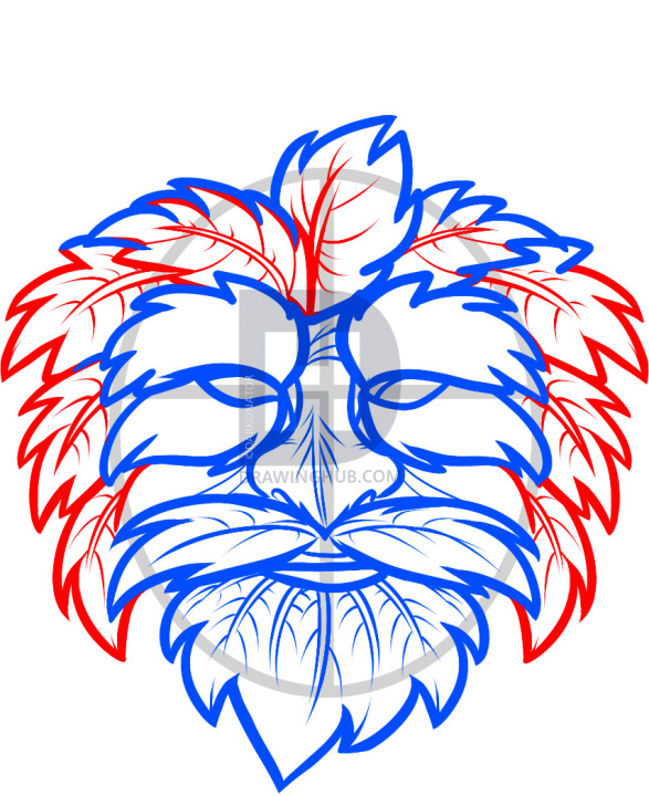 587x720 how to draw the green man, green man, step - Green Man Drawing