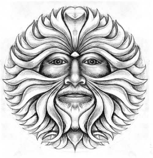 500x514 image result for simple green man coloring green man tattoo - Green Man Drawing