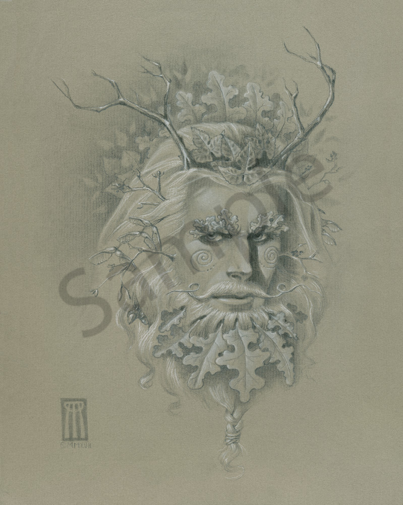 799x1000 beautiful drawing of green man to decorate your pagan altar - Green Man Drawing