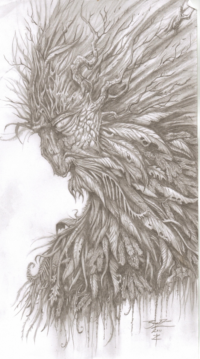 668x1196 brad zana - Green Man Drawing