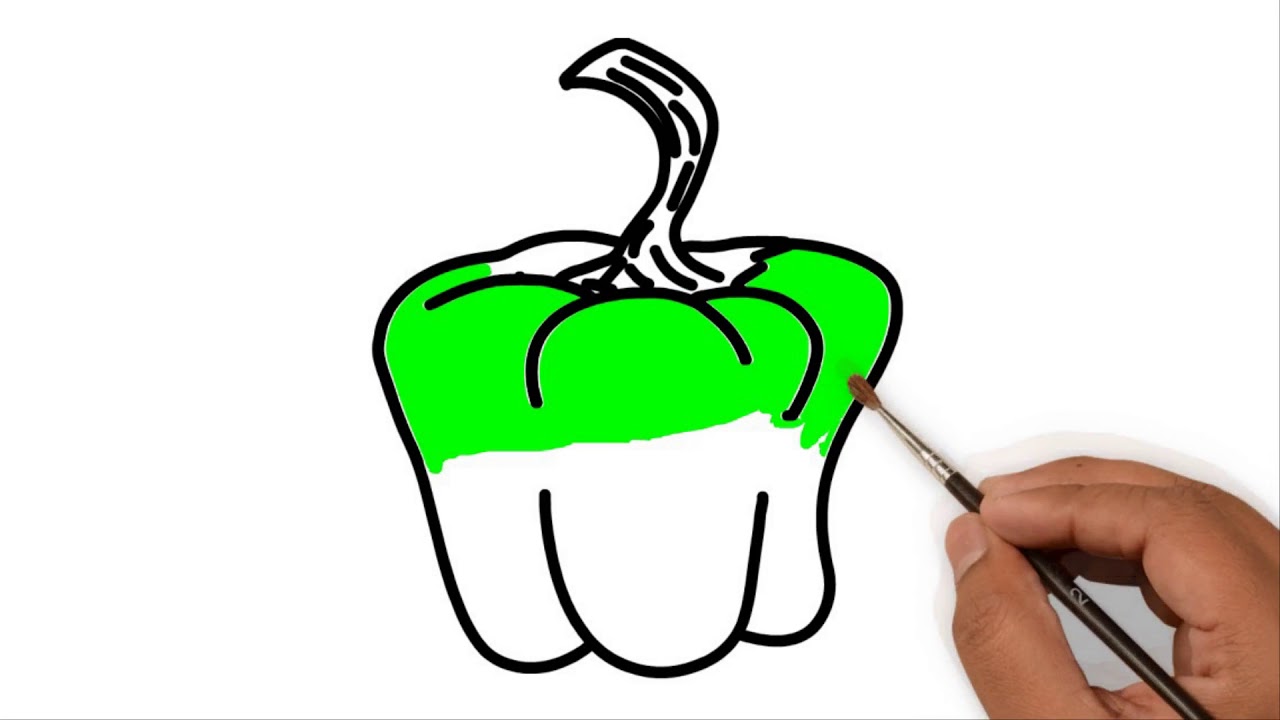 1280x720 green pepper drawing for kids how to draw a pepper drawing - Green Pepper Drawing