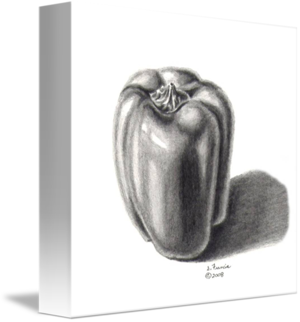 606x650 Plastic Green Pepper - Green Pepper Drawing