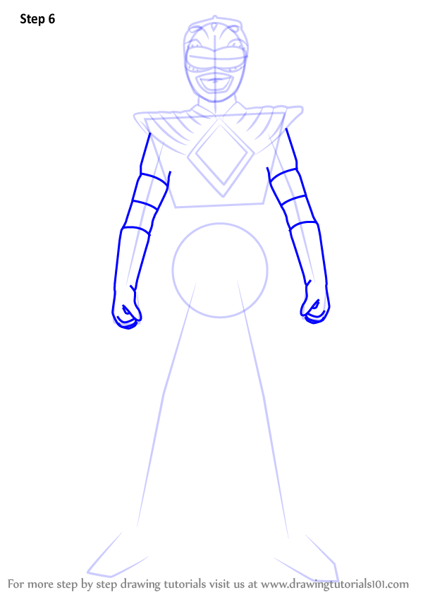 600x846 learn how to draw green ranger from power rangers - Green Power Ranger Drawing