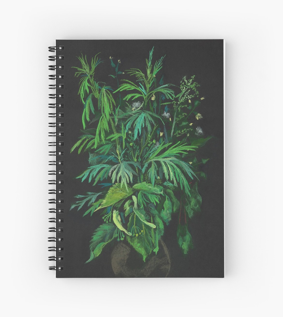 1171x1313 Green And Black, Summer Greenery, Floral Art, Pastel Drawing - Greenery Drawing