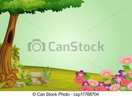 450x330 Nature Scene Illustration Of Beautiful Nature And Greenery - Greenery Drawing