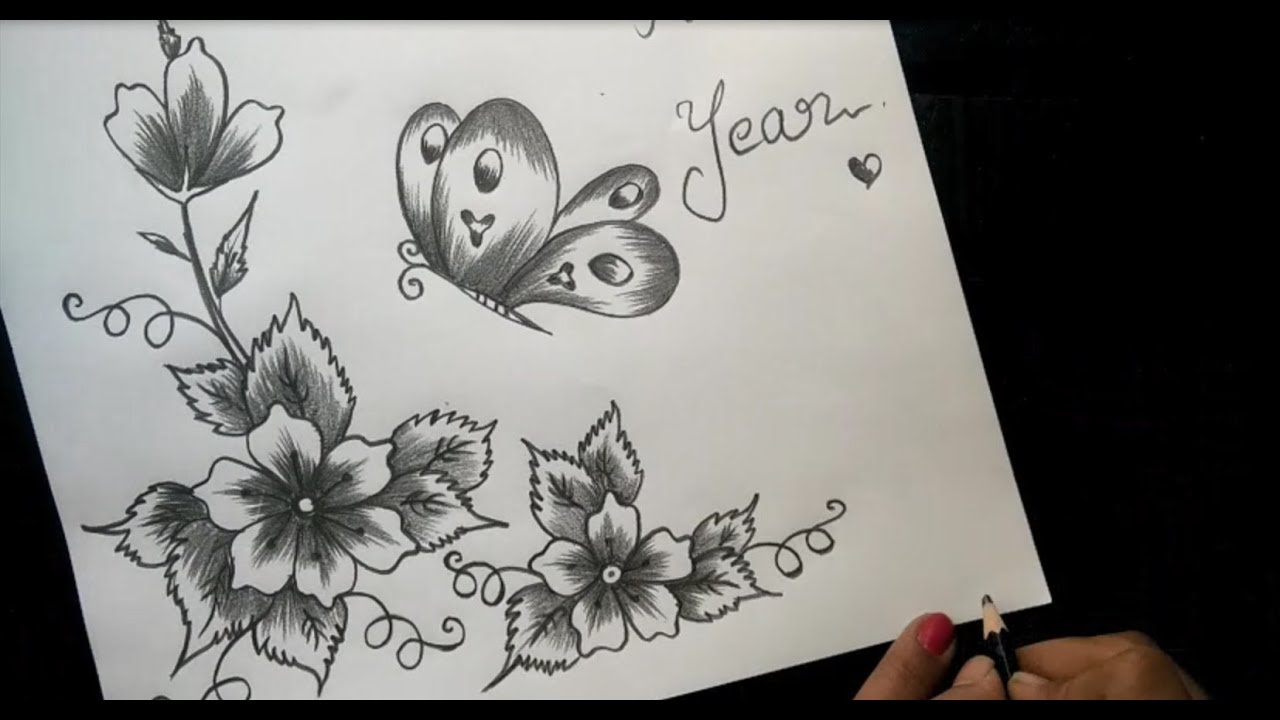 1280x720 how to make greeting card with pencil sketch version - Greeting Card Drawing