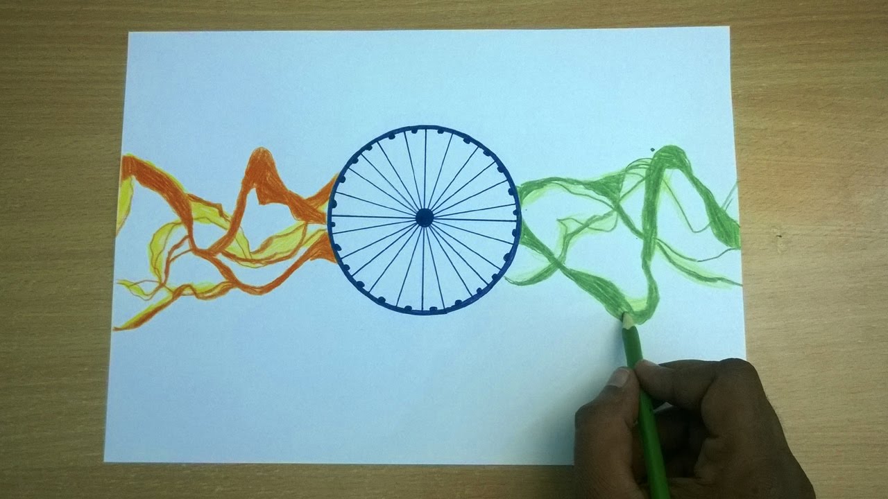 1280x720 Republic Day Drawing - Greeting Card Drawing