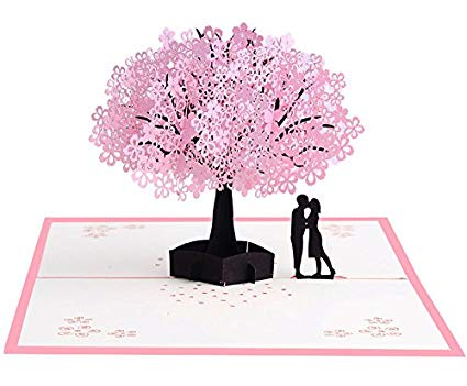425x351 pop up cherry blossoms greeting card floral flower - Greeting Card Drawing