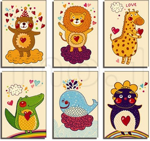 481x452 lovely hand drawing cartoon animal christmas postcards greeting - Greeting Drawing