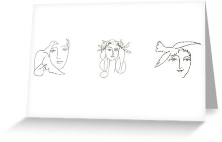 441x283 picasso line drawings greeting cards - Greeting Drawing