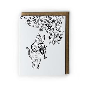 300x300 cat violin greeting card honeyberry studios - Greeting Drawing