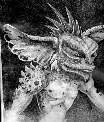 424x500 Gremlin Drawing From Gremlins Series - Gremlin Drawing