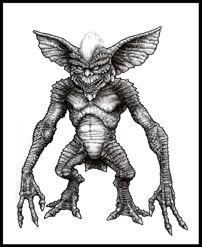 792x969 gremlin drawing stripe for free download - Gremlin Drawing.