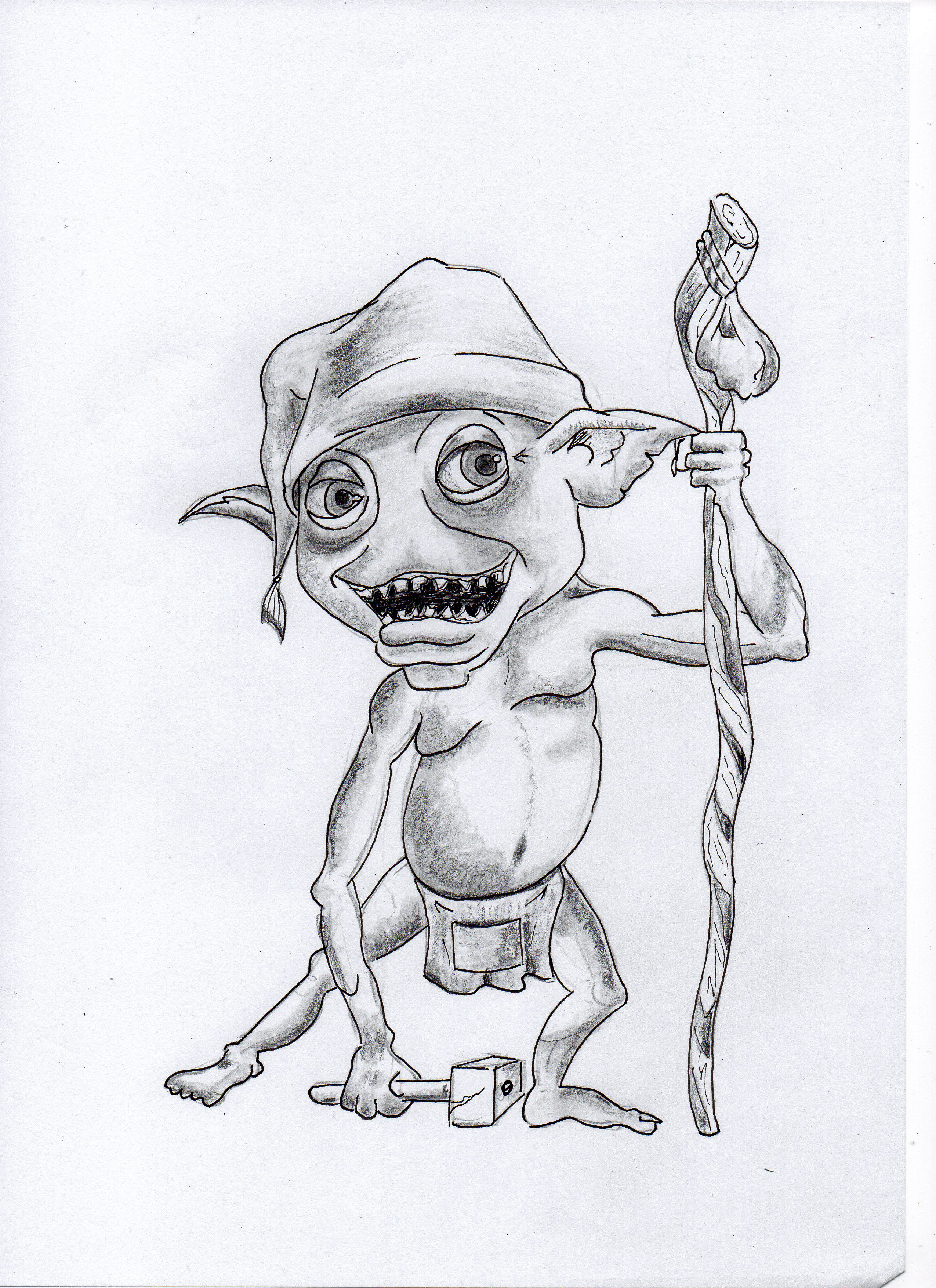 2550x3509 Gremlin Drawing Cartoon For Free Download - Gremlin Drawing