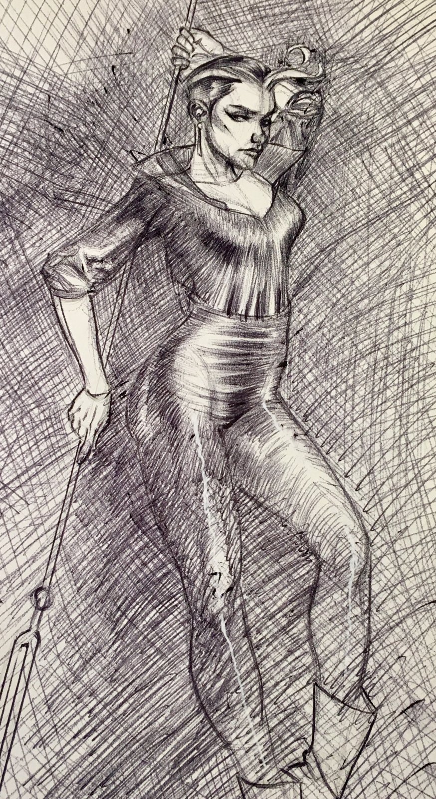 874x1600 christine spar grendel ballpoint pen drawing the art of drew - Grendel Drawing