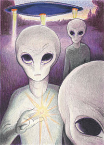 216x300 grey alien drawings fine art america - Grey Alien Drawing