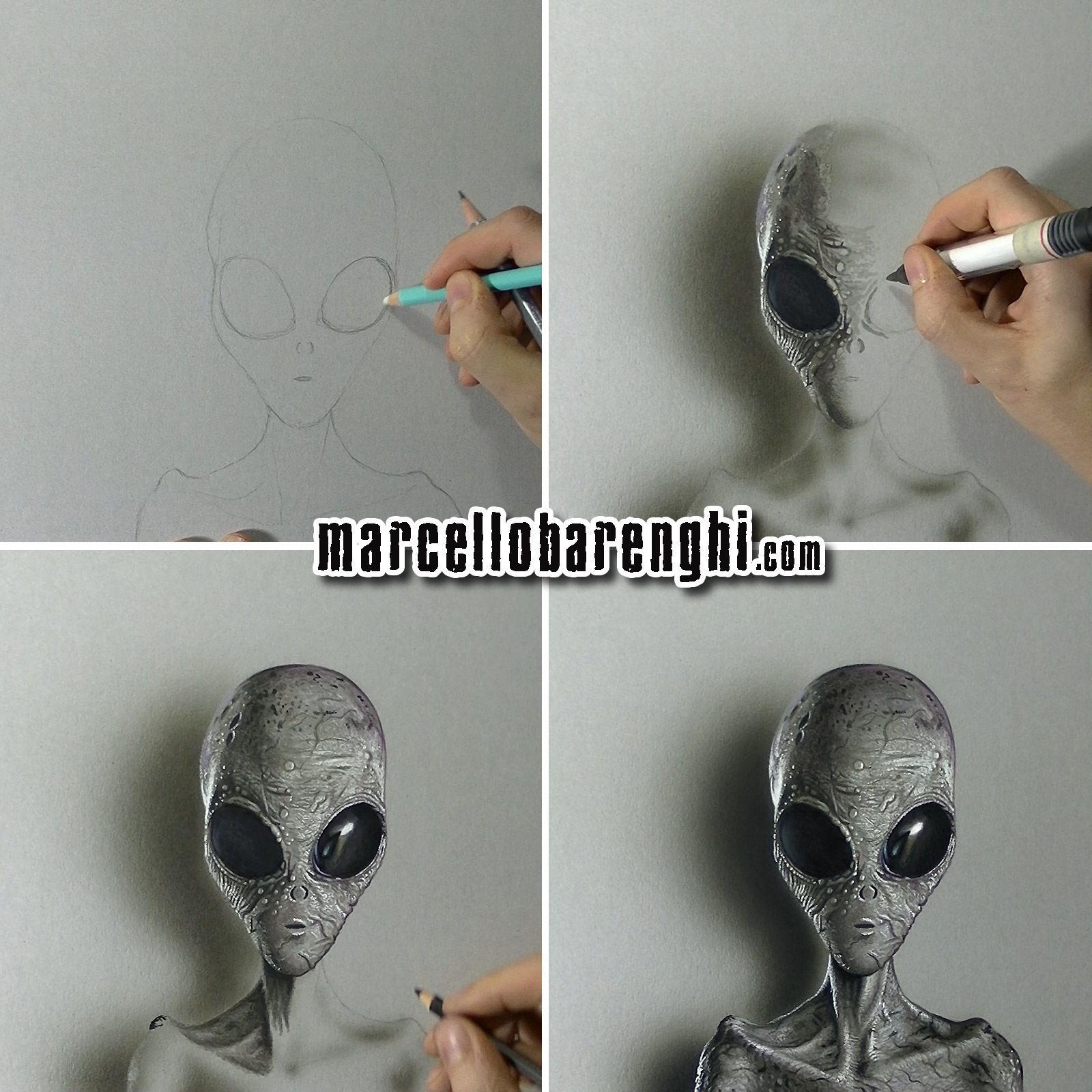 1600x1600 drawing alien drawings, alien painting - Grey Alien Drawing