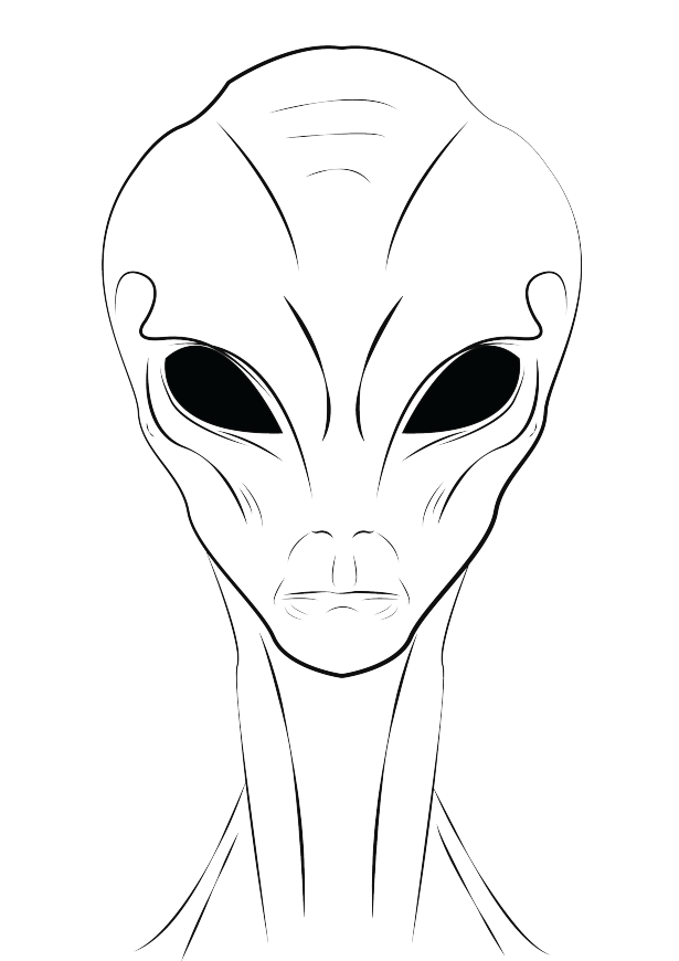 Collection Of Free Dark Drawing Alien Download On Ui Ex - Grey Alien Drawin...