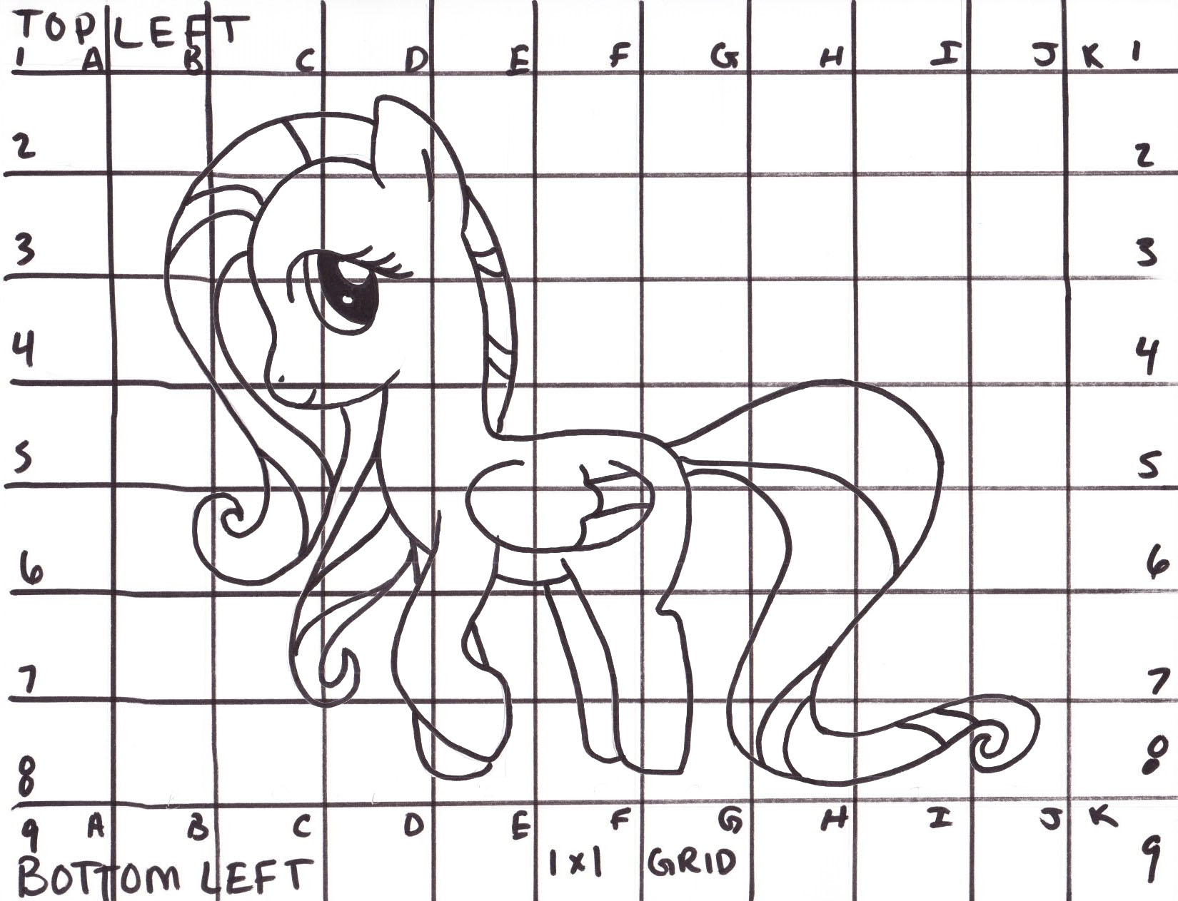 1650x1263 How To Draw Fluttershy From My Little Pony + The Grid Method My - Grid Drawing