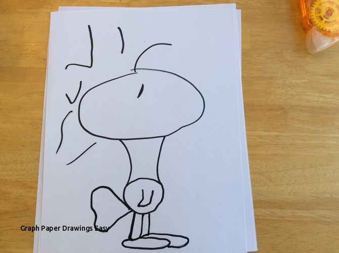 670x500 Graph Paper Drawings Easy How To Draw Woodstock From Peanuts - Grid Paper Drawings