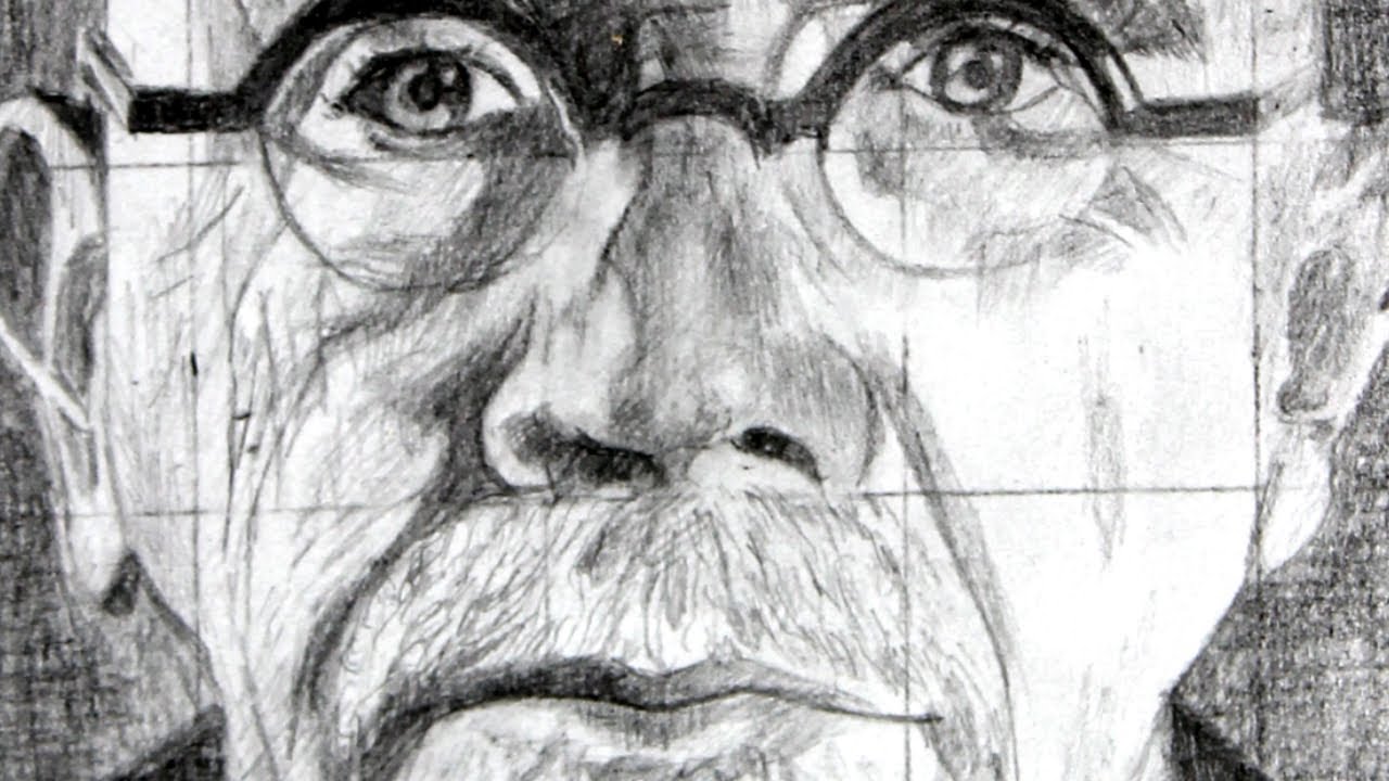 1280x720 How To Use The Grid Method With A Drawing Of Chuck Close As - Grid System Drawing