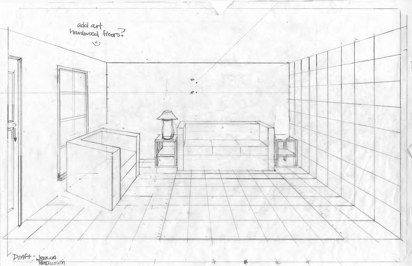 1400x906 One Point Project On Behance - Grid System Drawing