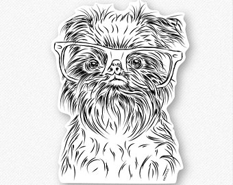 340x270 Griffon Drawing Dog Etsy - Griffon Drawing
