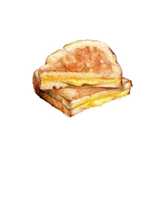 570x736 grilled cheese sandwich original illustration archival - Grilled Cheese Drawing