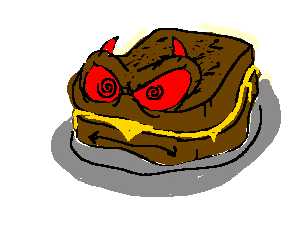 300x250 grilled cheese sandwich is evil! drawing - Grilled Cheese Drawing