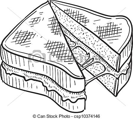 450x402 grilled cheese sketch doodle style gooey grilled cheese sandwich - Grilled Cheese Drawing