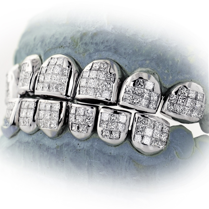 667x667 Floodlights Individual Hand Set Diamond Grill, Johnny Dang Co - Grillz Drawing