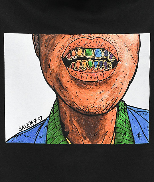 540x640 Rainbow Grillz Black T Shirt Zumiez Ca - Grillz Drawing
