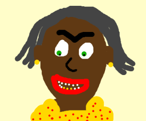 300x250 Ghetto Woman With Unibrow And Grillz Drawing - Grillz Drawing
