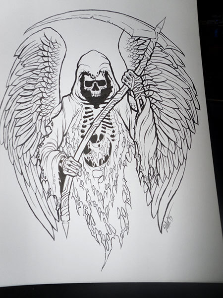 450x600 grim reaper original ink drawing online store - Grim Reaper Drawing