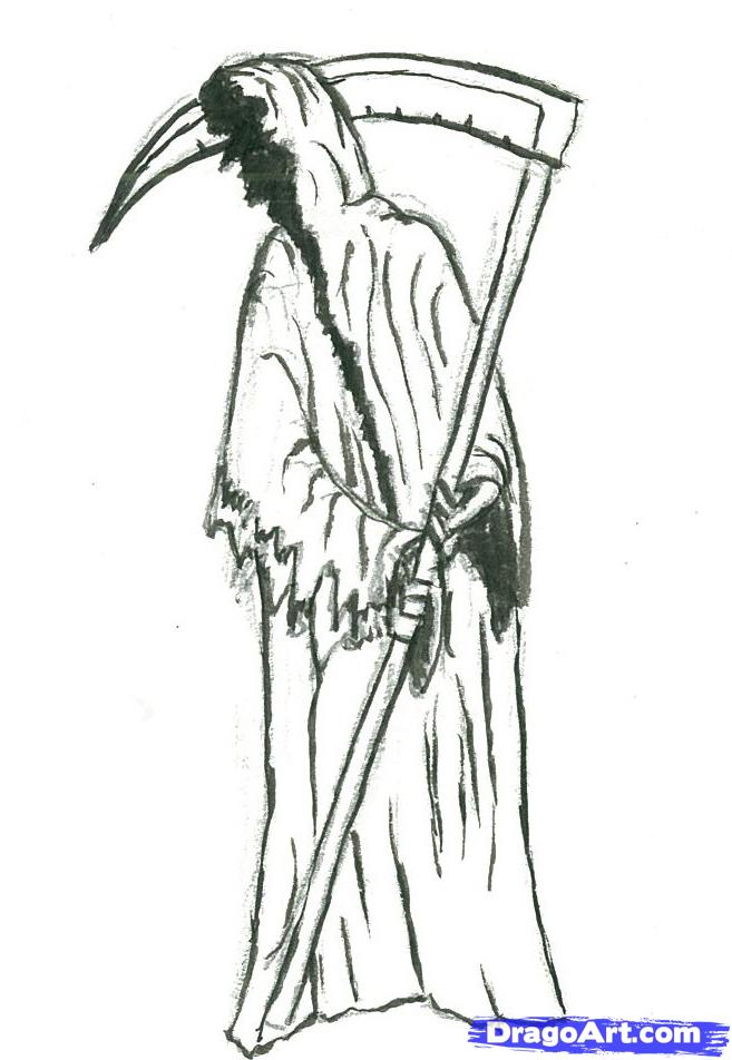 657x952 how to draw the grim reaper, step - Grim Reaper Drawing