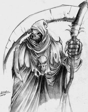 300x381 drawings in reaper tattoo, reaper - Grim Reaper Drawing